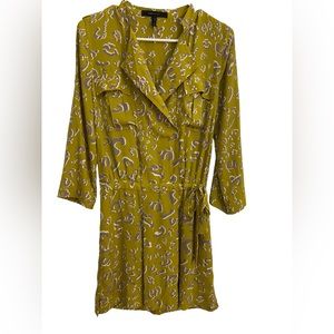 BcBgMaxazaria front pockets Leopard print Front tie waist dress and v neck